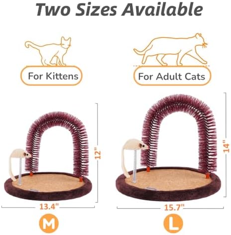 Happi N Pets Large Cat Self Groomer, Heavy Scratching Pad with Mouse Toy