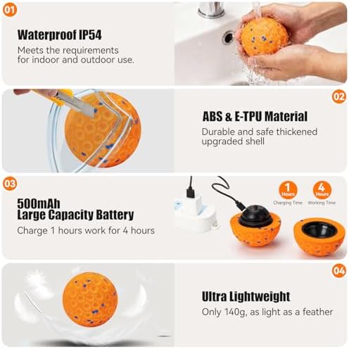 Interactive Dog Toys, Chew-Proof Dog Ball for Aggressive Chewers