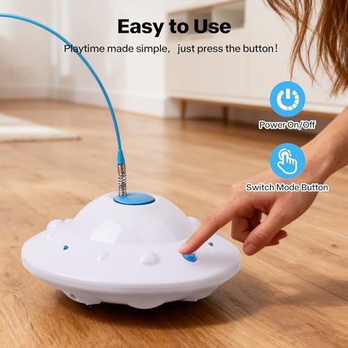 Pet Prime 3-in-1 Interactive Cat Toy with 6 Replaceable Attachment - Automatic USB Rechargeable Self Moving Cat Toy for Bored Indoor Kittens and Adult Cats