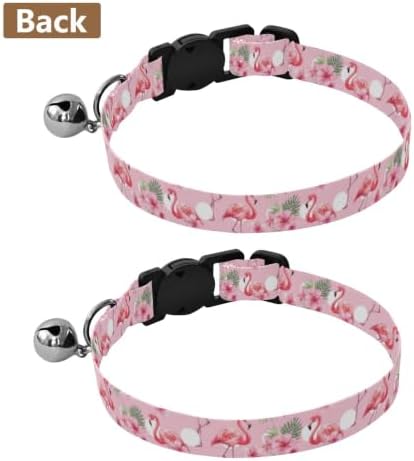 Cute Flamingos Easy to Wear Cat Collar 2 Pack Pet Collars for Cats