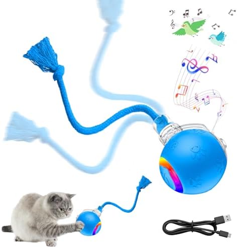Smart Cat Ball Toy, Interactive & Rechargeable for Daily Play | cat toy automatic|cat rope toy|moving cat toys for indoor cats|toys for cats to keep them busy