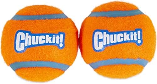 Chuckit! Dog Tennis Ball Dog Toy, Large (3 Inch Diameter) for Dogs 60-100 lbs 2 Count (Pack of 12)