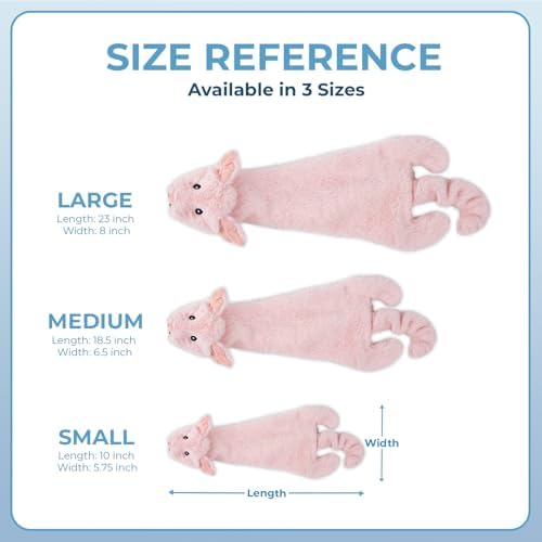 Best Pet Supplies Squeaky Dog Toys with Soft Durable Fabric for Small, Medium and Large Pets Interactive Toy for Indoor Play, Supports Active Biting and Play - Hare, Pig, Large