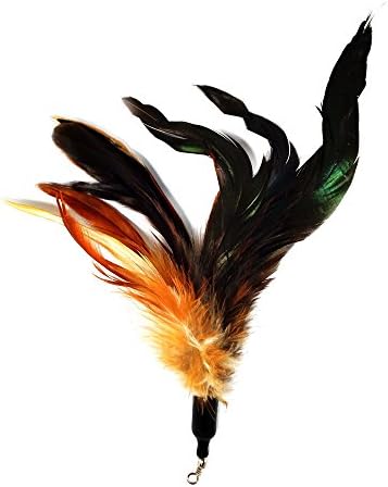 Pet Fit for Life Multi Piece Replacement Feathers Pack Plus Bonus Soft Furry Tail for Interactive Cat and Kitten Toy Wands…