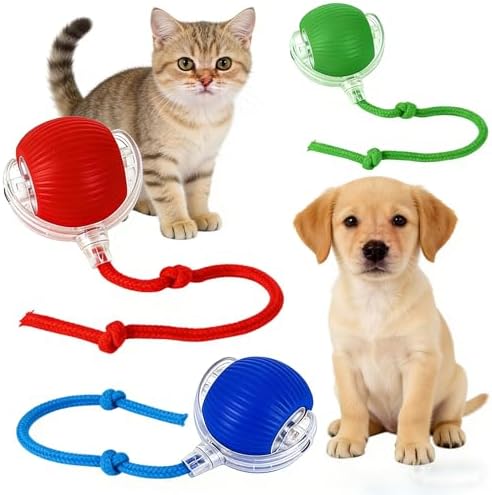2026's Must-Have Pet Toy! This Automatic Ball Rolls 360° on Carpets (3, red，sea Blue，Green)