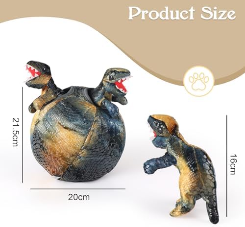 IFOYO Squeaky Dog Toys, Dinosaur Puppy Toys, Plush Interactive Dog Toys for Small Medium Dogs, Enrichment Hide and Seek Dog Toy