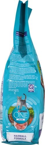 Purina ONE Natural Hairball Control Dry Cat Food, 3.5 lb Bag | Real chicken high fiber formula with added vitamins and minerals for overall health for adult cats and minimizes hairballs