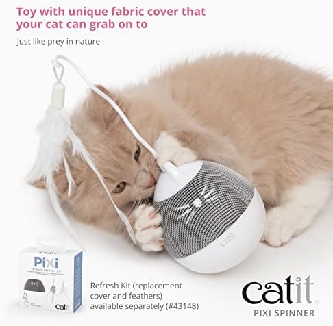 Catit PIXI Spinner, Treat Dispensing Cat Toy, Blue