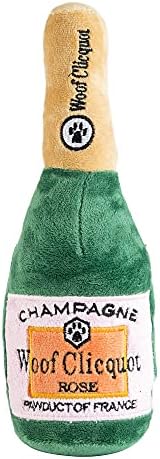 Haute Diggity Dog Woof Clicquot Rose' Plush Dog Toy, Wine Parody Chew Toys