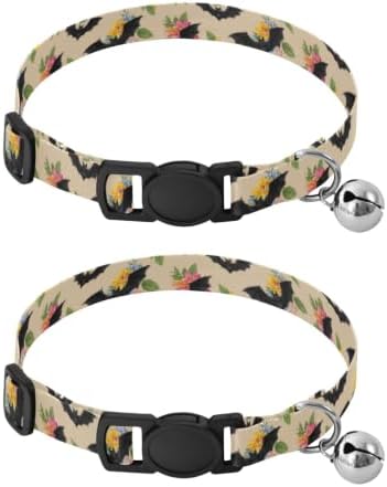 Black Bats Soft Cat Collar, 2 Pack Kitten Bell Collar