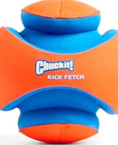 Chuckit! Kick Fetch Ball Dog Toy, Large, 8in, for Large Dogs, Floats