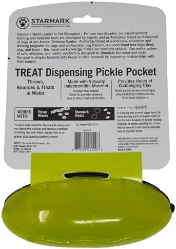 Starmark Treat Dispensing Pickle Pocket for Dogs