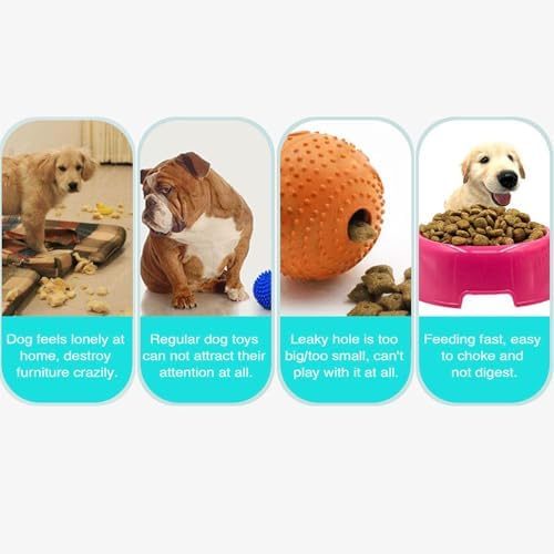 Dog Treat Dispenser Ball Toys Interactive Planet Shaped Dog Toy 6.5 in Slow Feeder for Dogs Playing and Training (Blue)