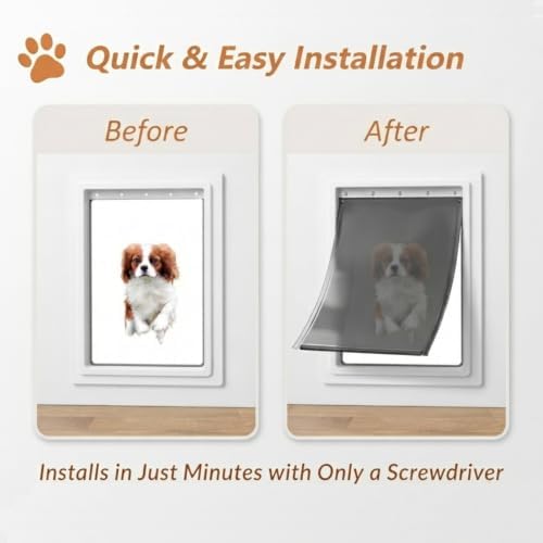 AMZOO Medium Dog Door Replacement Flap PetSafe 8 1/8”x12 7/8” 2 Packs | Compatible Freedom PAC 11-11038 Pet Door Flaps Magnetic Closure Weather-Resistant Durable Non-Toxic Silicone Easy Install