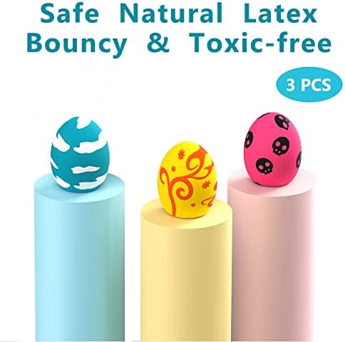 SCHITEC Squeaky Dog Toys, 3 Pack Soft Latex Balls for Puppies Small Dogs