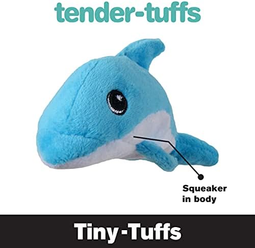 SmartPetLove Snuggle Puppy Tender-Tuffs Small Dog Toy, Plush Dolphin
