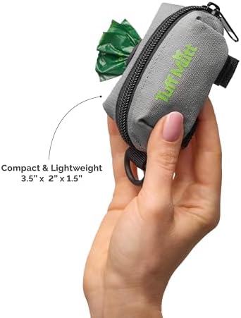 Tuff Mutt Dog Poop Bag Holder with Velcro Attachment - Durable Fabric Poop Bag Dispenser for Leashes - Includes Starter Roll for Easy Cleanup (Pack of 3)