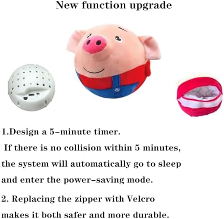 Interactive Dog Toys, Active Moving Pet Plush Toy, Squeaky Dog Ball Toy with Recording Sound, Cute Cartoon Design for Small Medium Large Dogs, Durable & Washable Interactive Plaything (Red Pig)