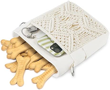 Mkono Dog Treat Pouch, Treat Pouches for Pet Training 3 Ways to Wear Dog Treat Bag Hand-Free Dog Walking Fanny Pack with Adjustable Waist Belt, Shoulder Strap, Poop Bag Dispenser