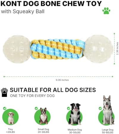 Knot Rope Dog Chew Toys, Glow in the Dark Dog Bone Toys, Dog Teething Toys