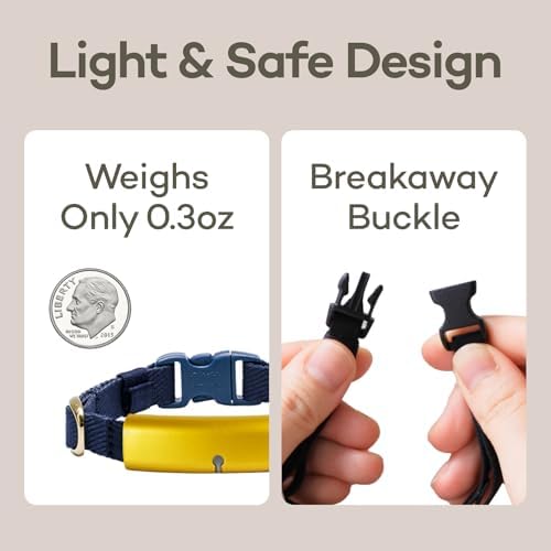 Health Tracker for Cats - Smart Cat Collar with Safety Breakaway Buckle for Indoor Cats, Wellness Alerts, Real-time Monitoring (Kimono (Sakura -Night-),L)