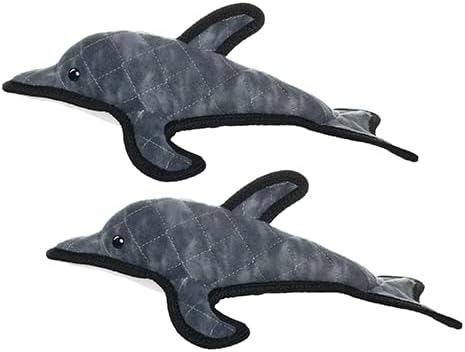 TUFFY® - 2 Pack Original : Dolphin : : Ultra Durable Plush Toy with Multiple Layers & Reinforced Seams, Washable and Floats, Original Construction