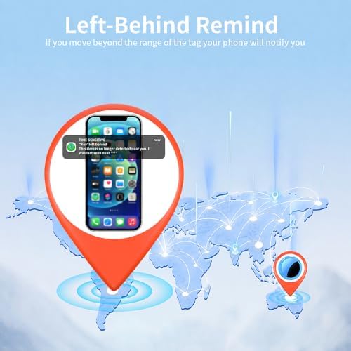 2 Pack Tracker Tags Finder Apple Find My MFi Certified Waterproof iOS Only | Bluetooth Air Smart Tags Item Finder Locator Worldwide Tracking for Key Pets Wallet Backpack Dogs Luggage Replaceable Battery