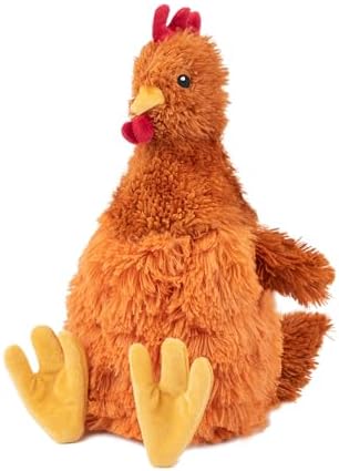 Best Pet Supplies Interactive Squeaky Dog Chew Toy, Ideal Dog Toys for Chewers, Small, Medium & Large Dogs, and Fetch Lovers - Crinkle Chicken (Brown, Beige, Wine Red), Large