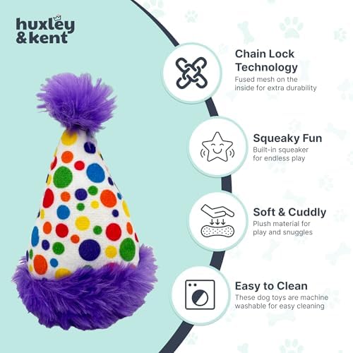 Huxley & Kent Tiny Tuff Plush Dog Toy, Polka Dot