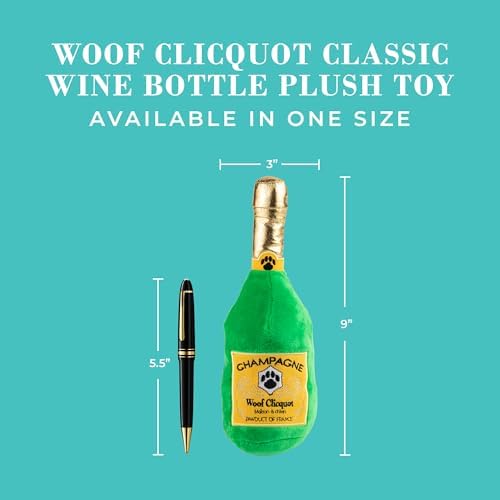 Haute Diggity Dog Woof Clicquot Classic Plush Dog Toy Wine Parody Chew Toys
