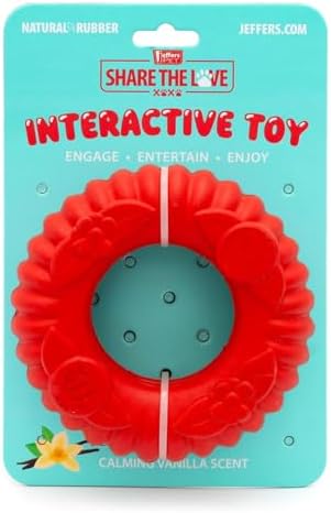 Jeffers Pet Natural Rubber Dog Chew Toy – Red Virgo, Large - Vanilla Scent, Durable, Non-Toxic, Dishwasher Safe, Interactive Fetch & Tug Toy - Perfect for Training Medium Chewers