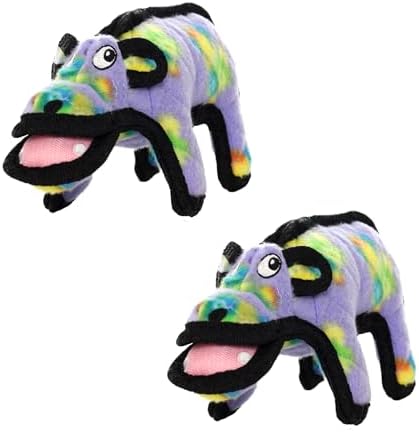 TUFFY® - 2 Pack Original : Hippo Dog Toy : Ultra Durable Plush Dog Toy with Multiple Layers & Reinforced Seams, Washable and Floats, Original Construction