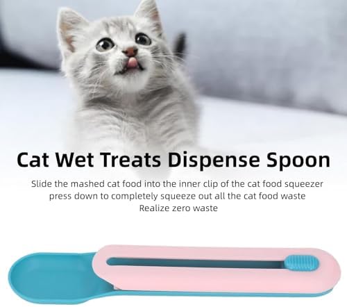 Cat Wet Treats Dispense Spoon, Treat Squeeze Spoon Feeding Watering Supplies Wet Cat Food Storage Pet Food Spoon Cat Treat Dispenser Pet Liquid Snacks Feeder Spoon Cat Strip