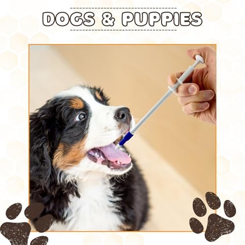 Pill Shooter for Dogs and Cats (4-PACK) – Soft Tip Pet Piller for Easy Medication Delivery | Pill Gun Dispenser Tool for Small or Large Pets | Upgraded H- Bar Design Reusable Syringe Device – Red