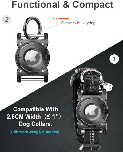 ONEONTA for Airtag Dog Collar Holder | Airtag Dog Waterproof - Airtag Holder for Dog Collar with Removable Metal Loop, Sturdy TPU, Lightweight,Compact Size,Fit 1" Width Collar,Airtag 1st,2nd Gen,Green