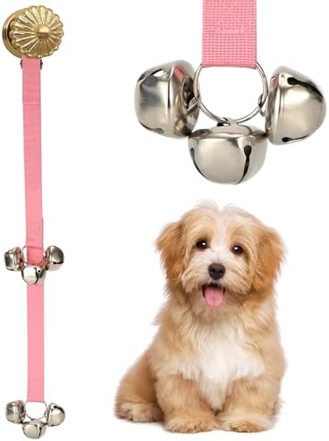 Luckyiren Dog Door Bell for Potty Training, Adjustable Length and Height, Pink