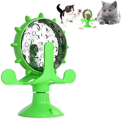 Cat Dog Treat Dispenser Toy - Cat Interactive Feeder (Green)