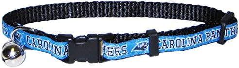 COLLAR for CATS - NFL CAROLINA PANTHERS CAT COLLAR. - Strong & Adjustable FOOTBALL Cat Collars with Metal Jingle Bell