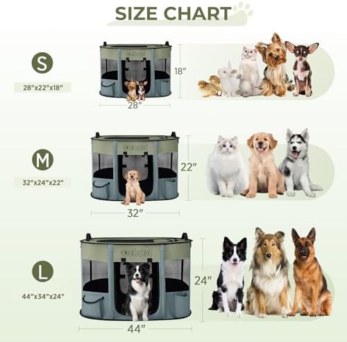 Foldable Pet Playpen, Portable Crate for Dogs & Cats, Indoor Outdoor Travel