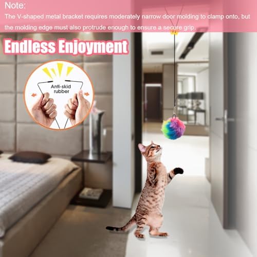 Interactive Cat Toys, Independent Play Hanging Door Cat Toys for Indoor Cats Kitten Exercise Toy for Bored Cats