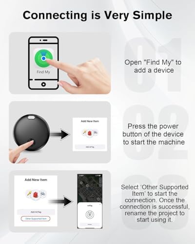 Smart Mini Tracker Tag Item Finder 4Pack [ MFi Certified ] | Compatible with Apple Find My APP (iOS Only), Replaceable Battery, Suitable for Luggage, Bags, Wallets, Backpacks, Keys
