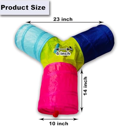 Cat Tunnel Tube Toys, 3 Ways Tunnels for Indoor Cats with Play Ball