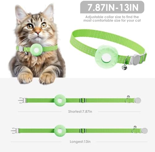 GPS Tracker for Cats (iOS Only), MINI Cat Tracker, Real-Time Location Pet Tracker, No Monthly Fee GPS Tracker, Compatible with Apple Find My,Territory & Location History, Anti-Lost Smart Tag (Green)