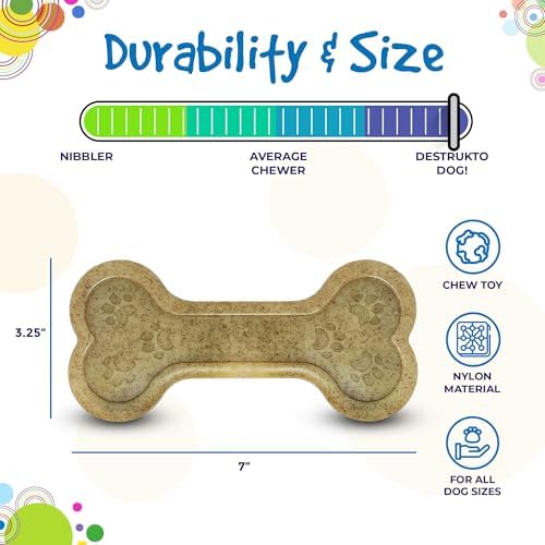 SodaPup Nylon Bone - Durable Dog Chew Toy Made in USA from Non-Toxic, Pet Safe, Food Safe Nylon Material for Mental Stimulation, Clean Teeth, Fresh Breath, Problem Chewing, Calming, & More