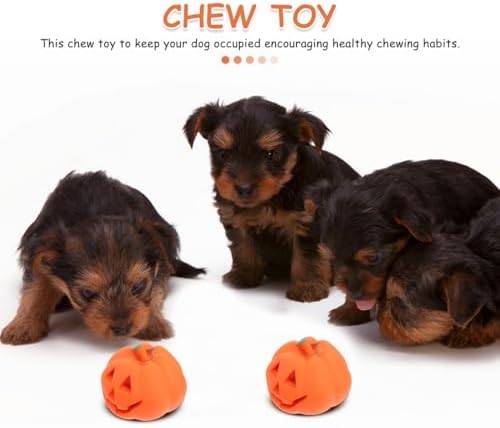 BESPORTBLE 4pcs Pumpkin Squeaky Dog Toy for Aggressive Chewers Funny Halloween Puppy Interactive Play Toys for Small/Medium/Large Dogs