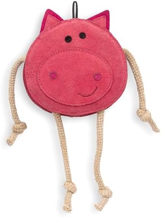 Fuzzl Eco Leather Pickles Pig Natural and Tough Dog Toys - Long Lasting Chew Toys for Aggressive Chewers - Strong Dog Toy for Dogs and Puppy