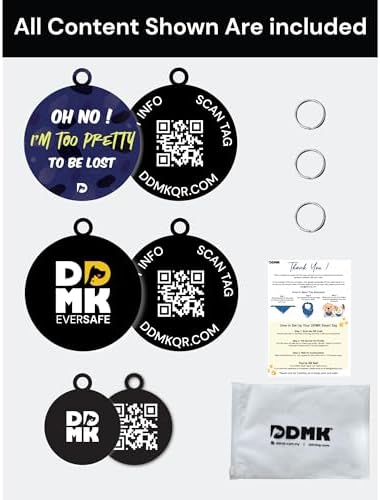 DDMK Smart Pet Tag Set | Includes 3 Tags | QR Code for Instant Alerts | Custom Pet Profiles | Durable & Waterproof | No Subscriptions or Fees |29-OH NO! I AM Too Perfect to BE Lost