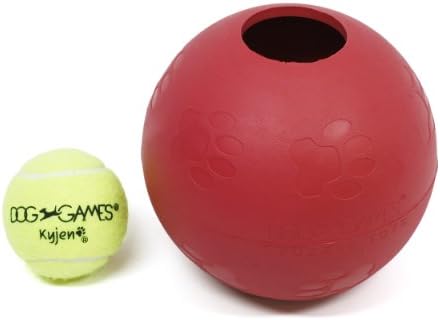Outward Hound Kyjen 2452 Ball-In-Ball Dog Toy Interactive Puzzle Rubber Tennis Ball Dog Toy, Large, Red