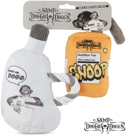 Snoop Doggie Dogs Plush Squeaky Dog Toy– Soft Interactive Chew Toy for