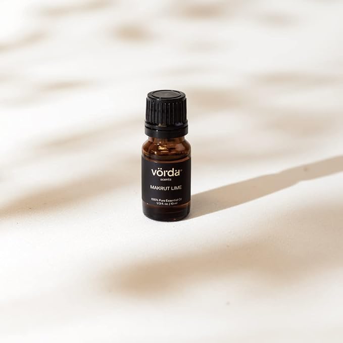Vorda Thailand Makrut Lime Single Note Essential Oil for Skin Use Massage Oil - Aromatherapy Essential Oil for Diffusers - 100% Natural for Candle Making 1/3 fl. oz.